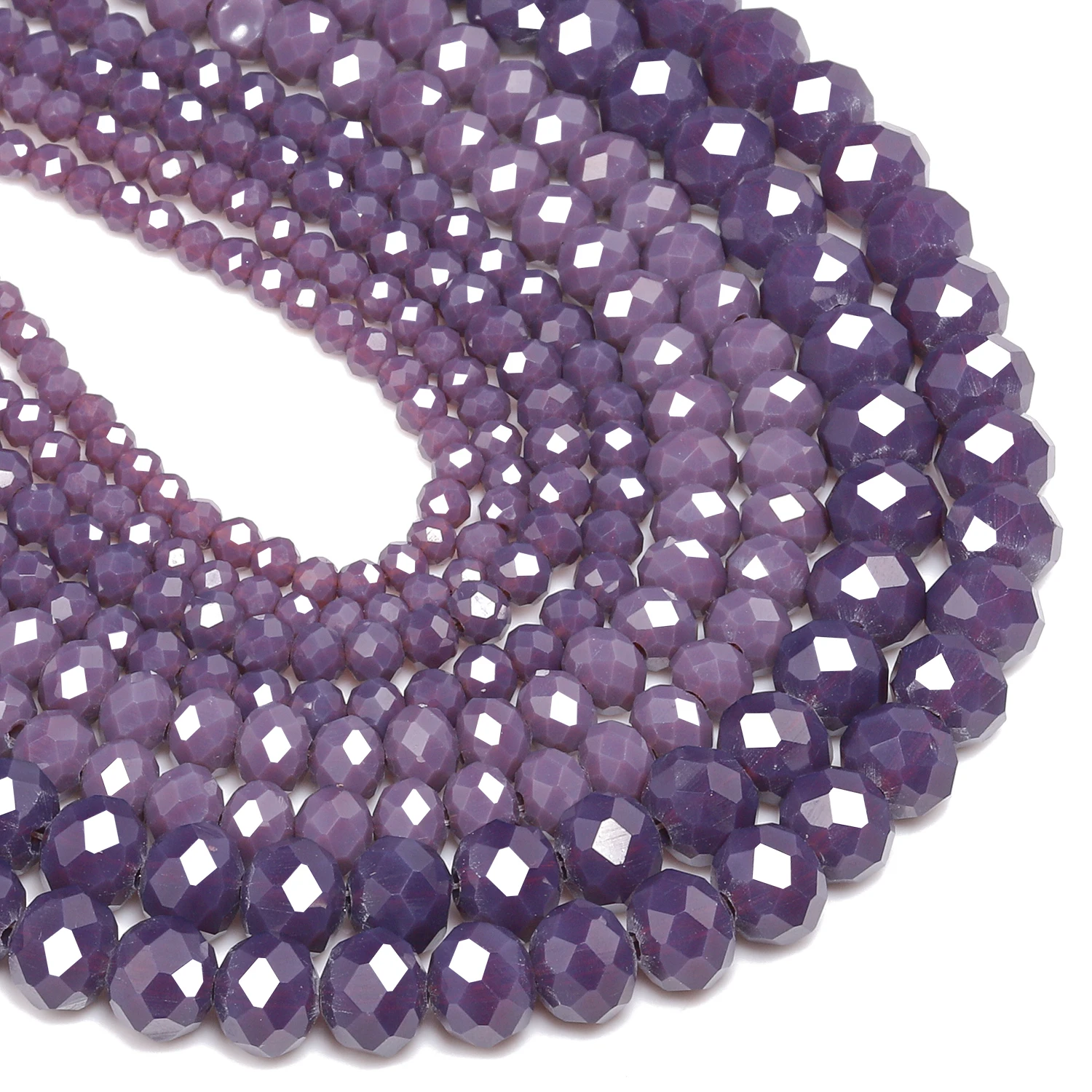 Cuentas de Cristal Facetadas de Color Violeta AB de 3, 4, 6 y 8 mm, Cuentas Redondas Sueltas para Hacer Joyas, Accesorios para Pendientes DIY