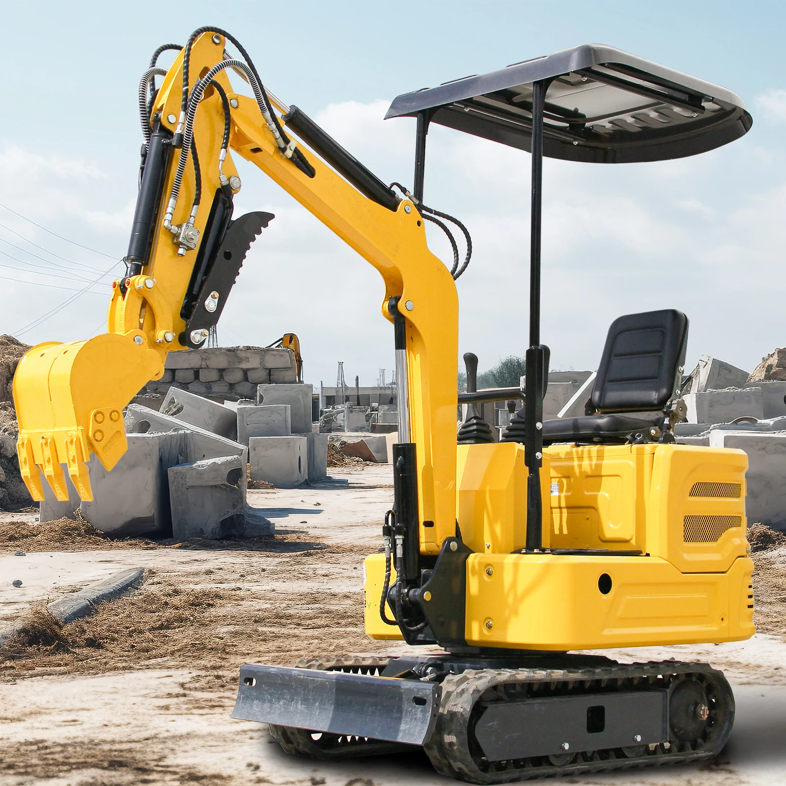 الولايات المتحدة MACHPRO 1 طن حفارة صغيرة الهيدروليكية الإبهام قبضة أشعل النار مرفق الصناعية الصف التجارية المنزلية البلدية في الهواء الطلق