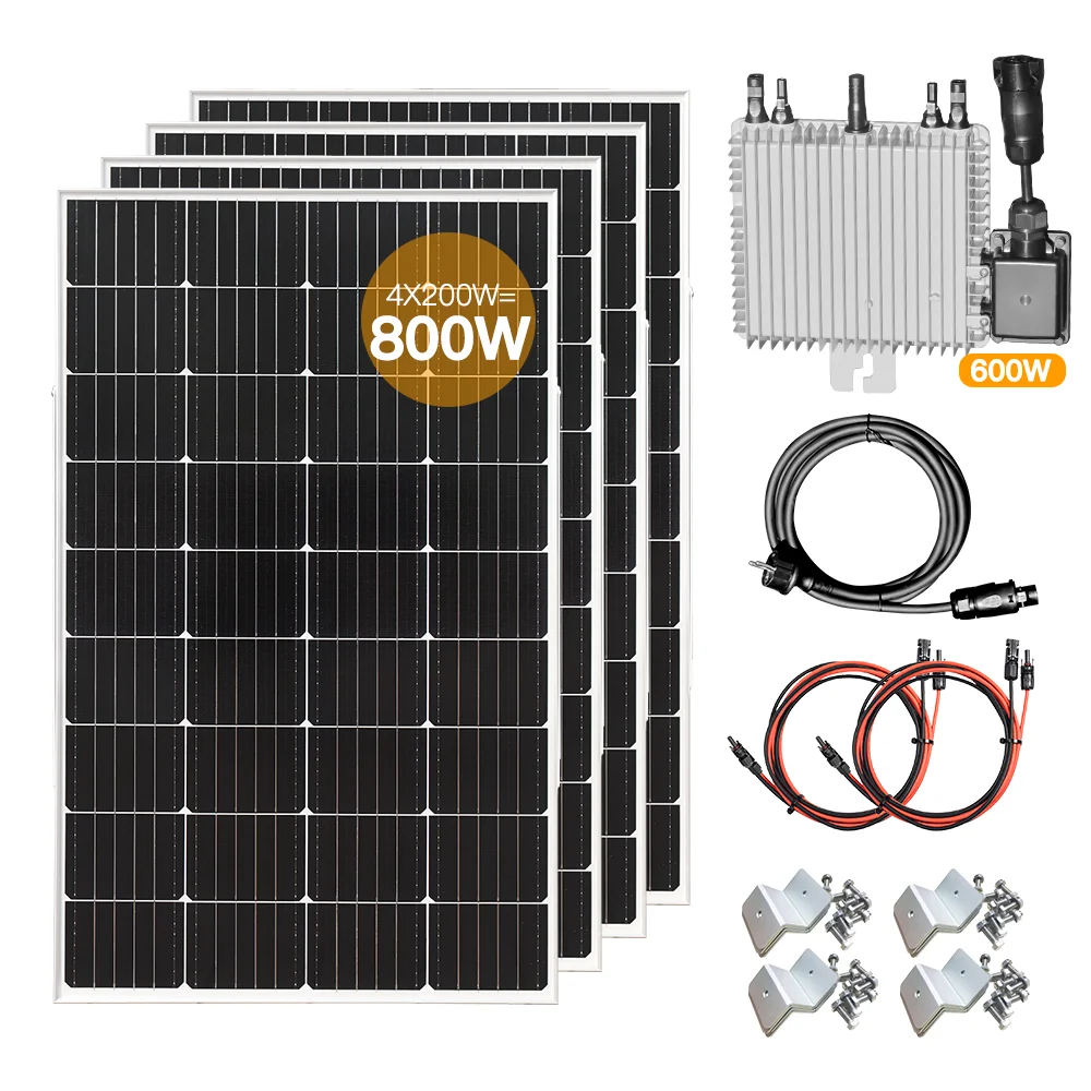 panel fotowoltaiczny Zestaw elektrownie balkonowych 800W panele słoneczne z falownikiem Deye 600W wodoodporny system solarny do kompletny zestaw