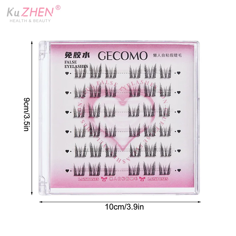 1箱 DIY 粘着剤不要つけまつげ ウィングド ふわふわ ナチュラル 厚め マンガ目 再利用可能 目を大きく見せるまつげ 簡単装着