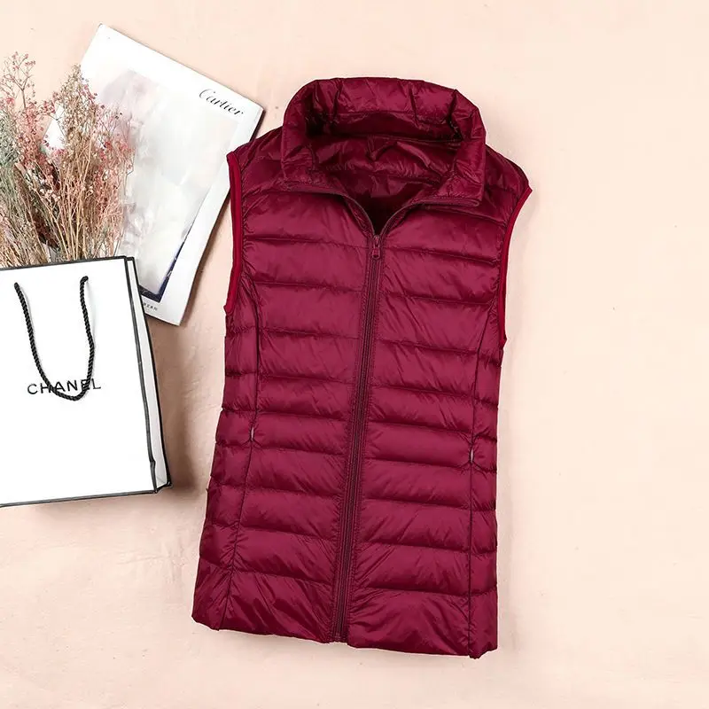 Light and thin down jacket new ladies vest waistcoat spring, autumn and winter inside and outside wear version