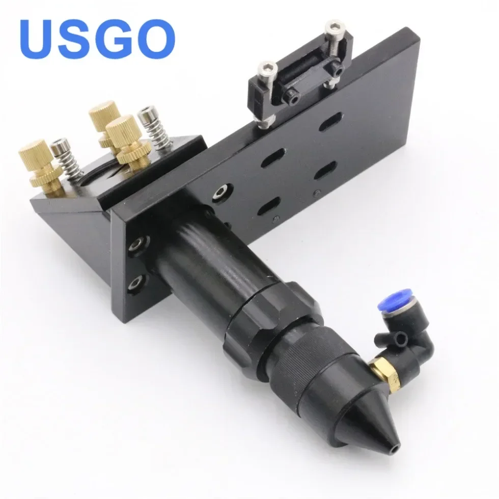 USGO CO2 Laser Head Mirror Mount Set Silicon Reflect Mirror 25mm USA Focus Lens 20mm-50.8mm for Laser Engraving Cutting Machine