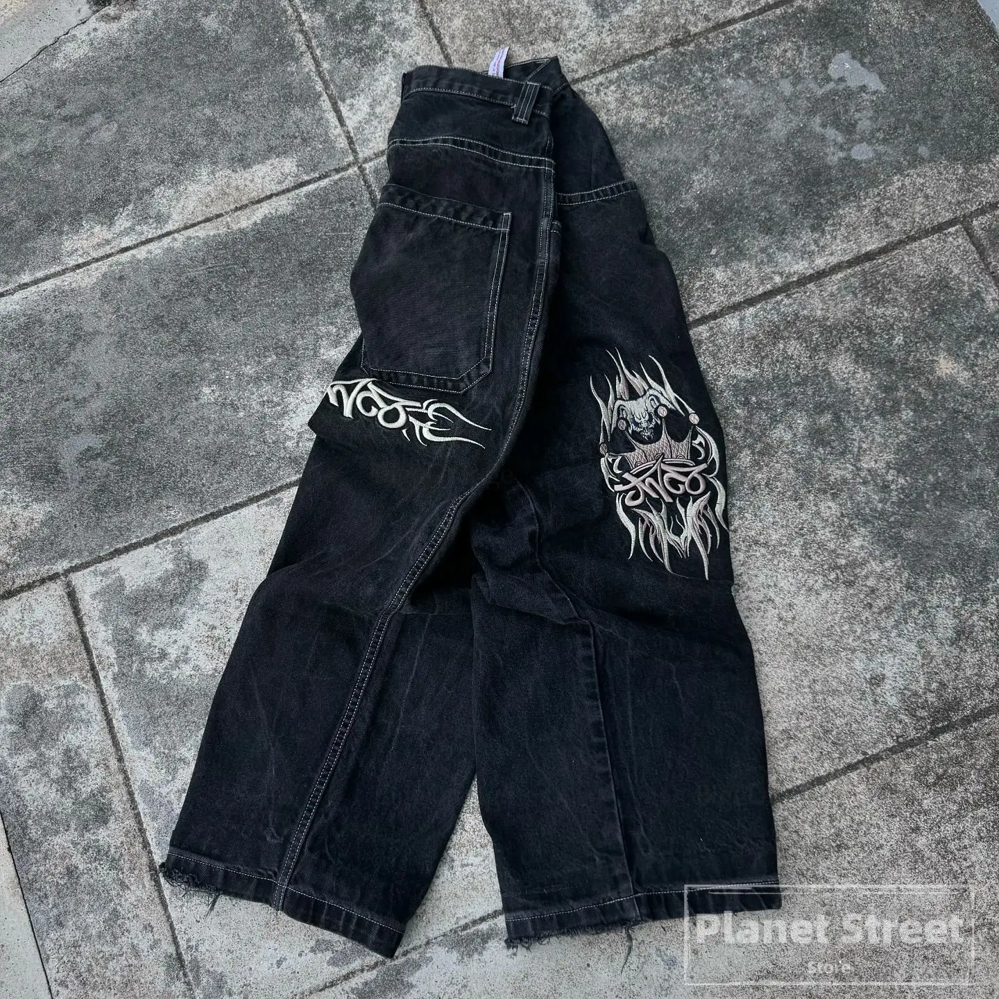 JNCO-Calça Jeans Hip Hop Baggy Masculina Harajuku, mordida de cobra, alta qualidade, jeans bordados, calça Y2K, streetwear casual, nova