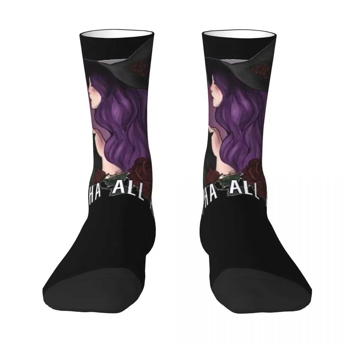 Agathas Stockings Unisex Men All Along purple witch Socks Medium Soft Elegant Socks Spring Running Sports Anti Slip Design Socks