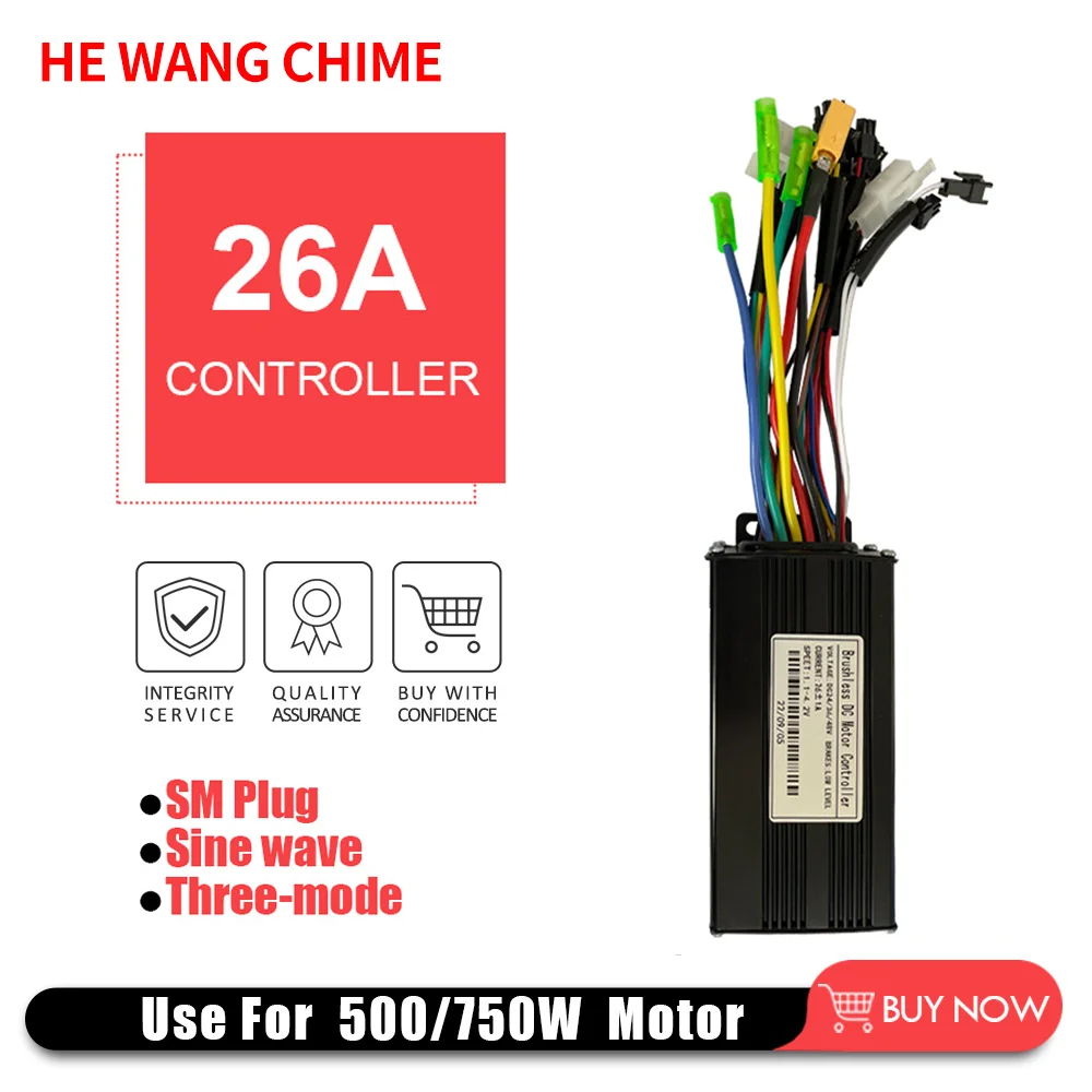 

24V/36V/48V 26A sine wave tri-mode controller lithium battery accessory, used for electric bicycle/electric scooter modification