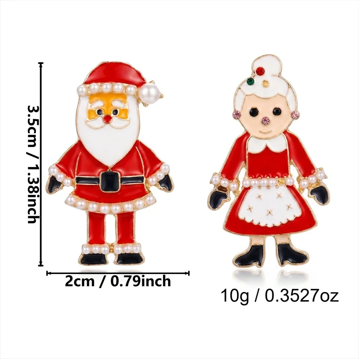 Kreative asymmetrische Ohrstecker mit Weihnachtsmann und Weihnachtsfrau mit langen Beinen für Damen, Imitationsperlen, Weihnachtsfiguren-Ohrringe, Schmuck – Detail 36
