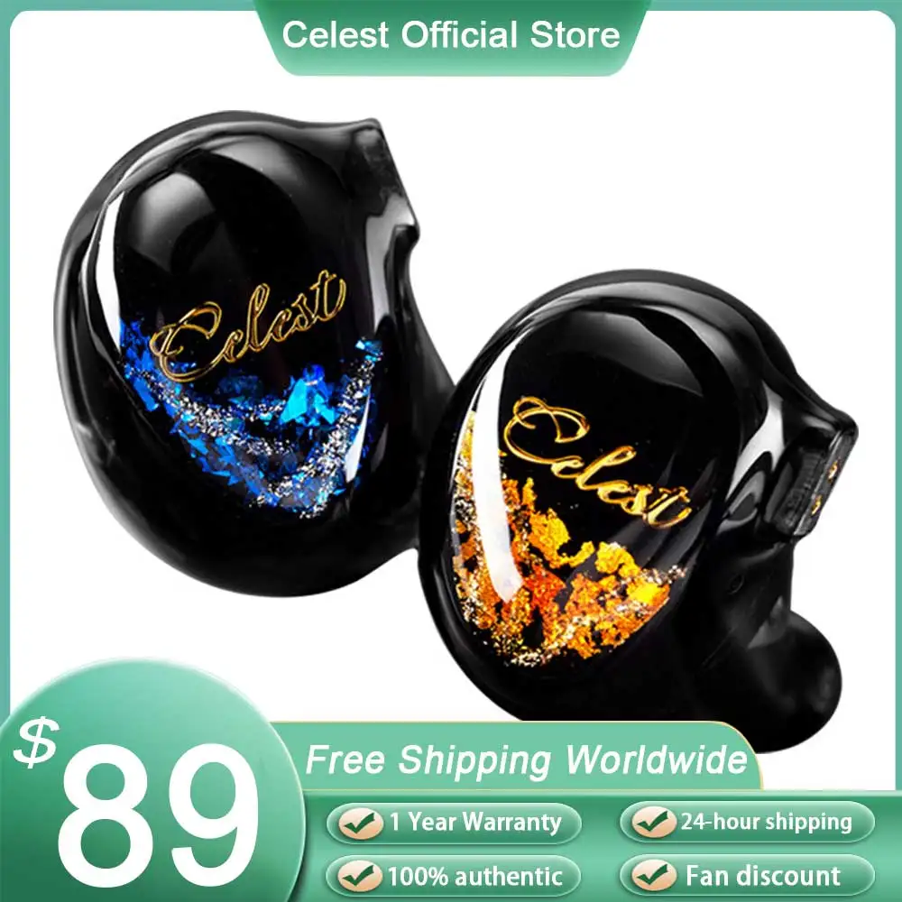 Celest Plutus Beast In-Ear Earphones 1BC+1BA+1SPD™ Monitors Wired Bone Conduction Hybrid Driver IEMs Cable HiFi Music Earbuds