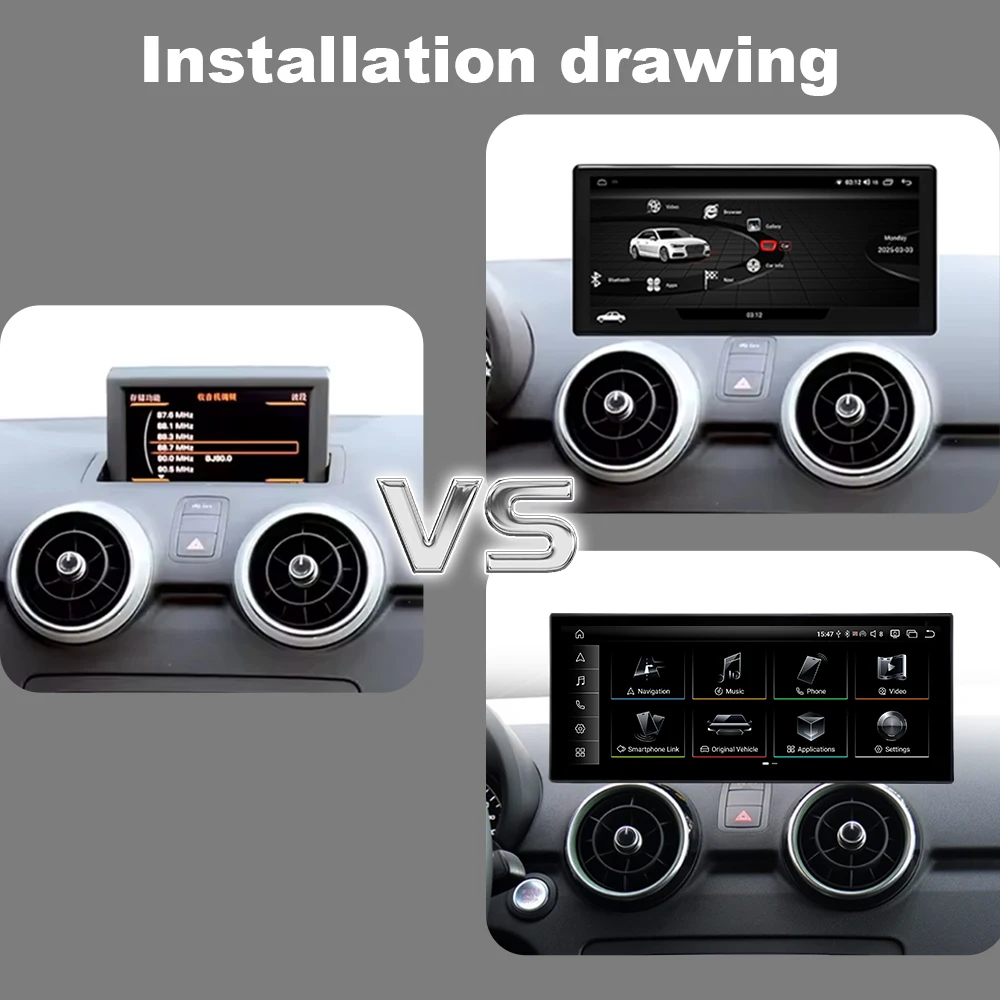 Wireless CarPlay Android Auto For 12-18 Year AUDI A1 RMC HNR 12.3" Car Multiledia Players Video Bluetooth 4G Wifi GPS Navigation view 6