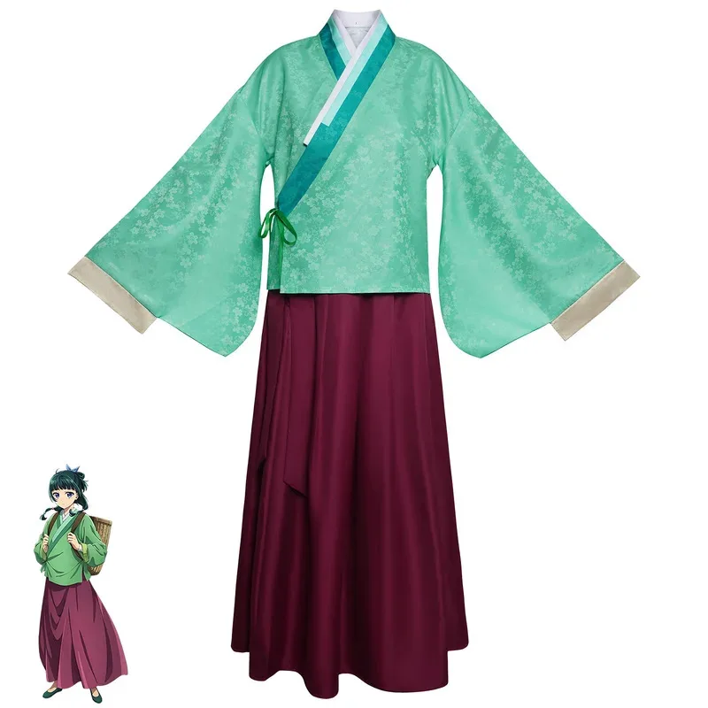 

qa156Maomao Косплей Костюм Аниме Аптекарь Дневники Ханфу Антикварная Униформа Ожерелье Серьги Шпильки Девушки Женщины