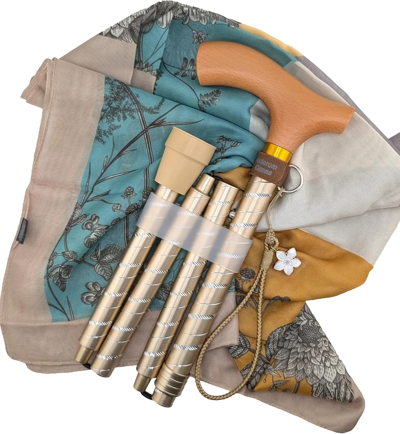 

Adjustable Engraved Aluminum Folding Cane for Women - Stylish Fashionable Walking Cane