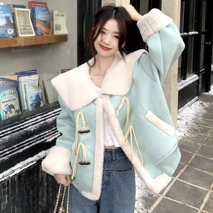 

Korea Street Fur Integration Clothes Women Overcoat Winter New Thicken Jackets Female Elegant Loose Casual Jacket 2024 New