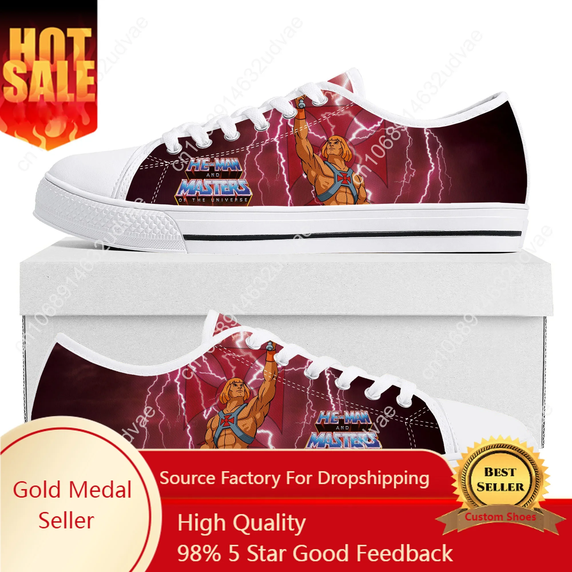 He-Man Masters Of The Universe Low Top High Quality Sneakers Mens Womens Teenager Canvas Sneaker Casual Couple Shoes Custom Shoe