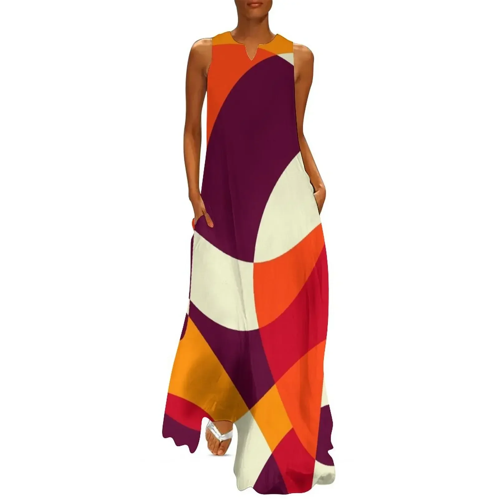 

orange pattern Long Dress luxury evening dresses 2025 dresses for women 2025 summer dress daily Women's summer dress