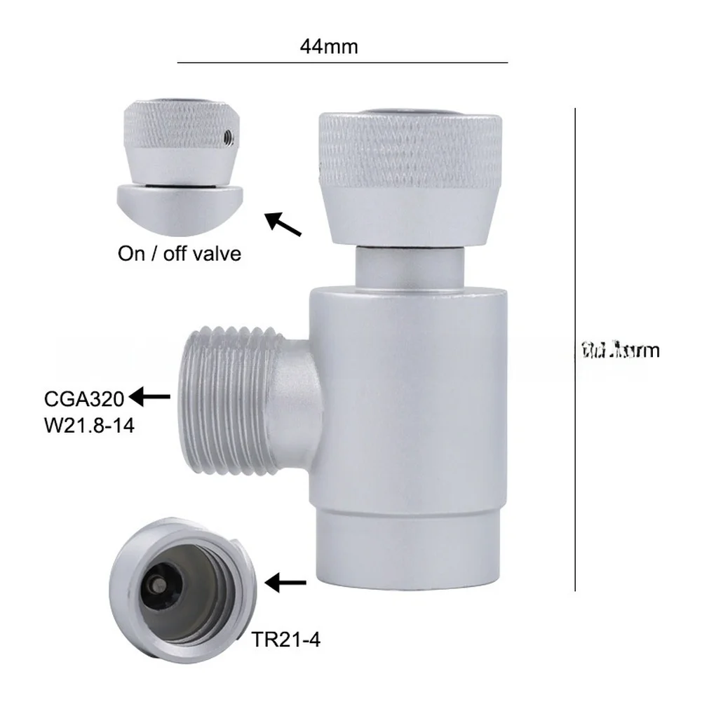 1PCS CGA320 And TR21-4 Adapters With Accessories Aluminum For Soda Stream For Soda Water Machine Gas Cylinder Connector