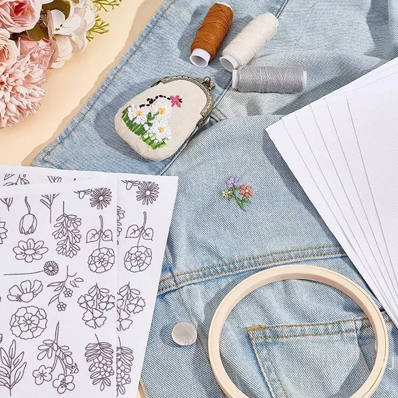 [YU] 1/10 pièces doublure adhésive arrière Non tissé soluble dans l'eau doublure imprimable tissu vêtements accessoires pour broderie manuelle