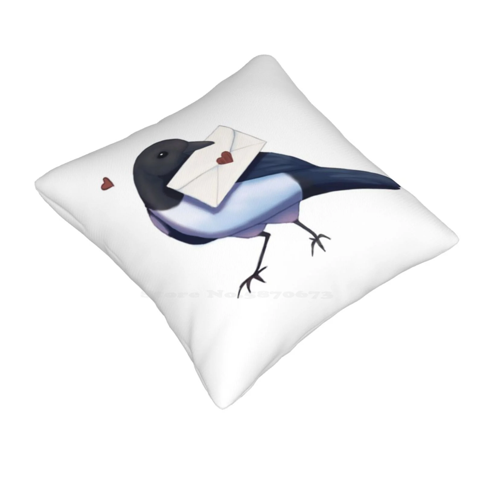 You'Ve Got Mail Magpie Home Sofa Car Waist Throw Pillowcase Magpie Love Letter Letters Animal Illustration Bird Cute Mail