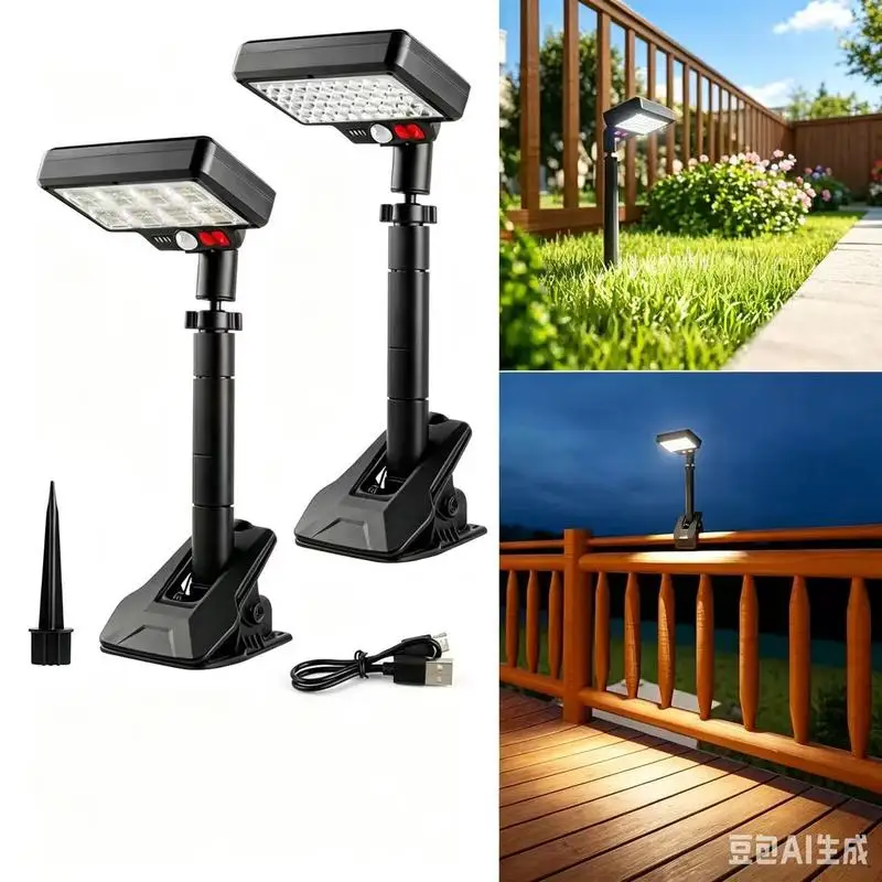 ShinyYing Wall Light with Motion Sensor, 96LED USB Rechargeable Clip Lamp, IP65 Waterproof Outdoor Garden Patio Camping La