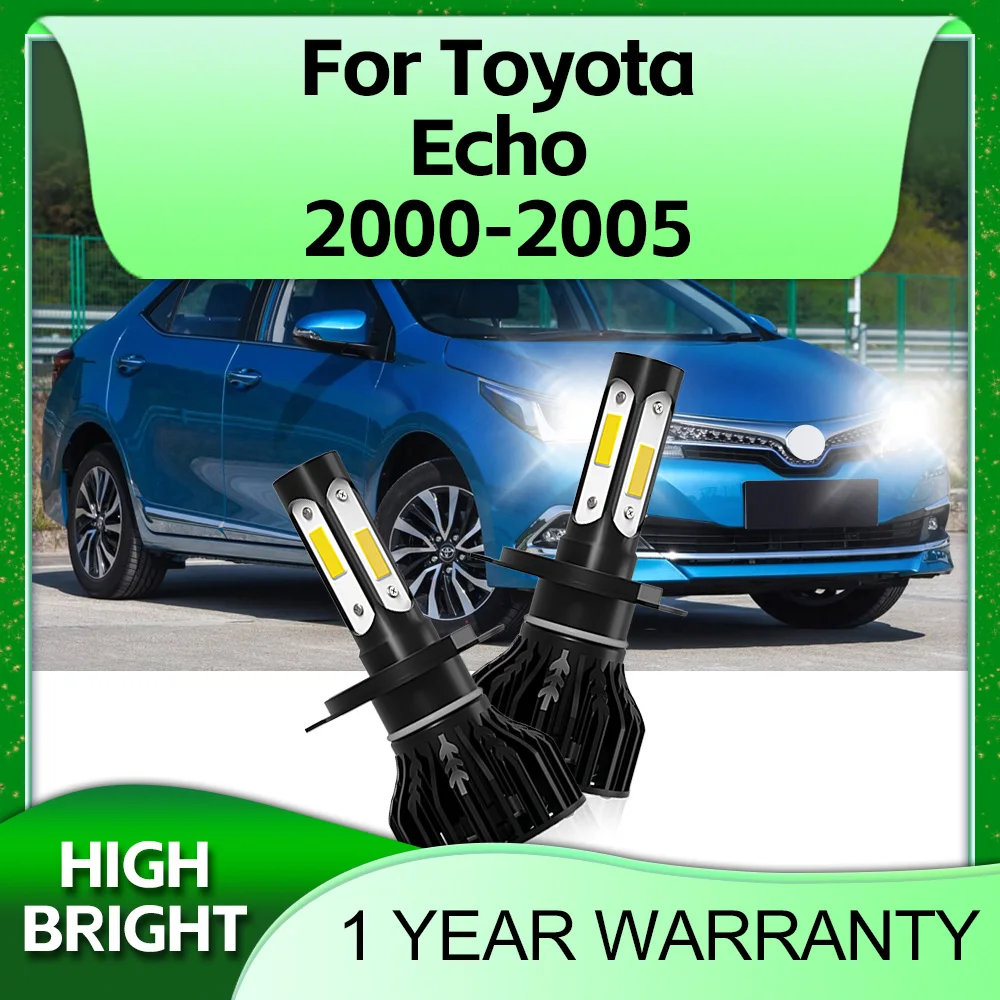 

2Pcs 30000LM LED H4 Car Headlight 6000K 4Side Chip Light Bulbs For Toyota Echo 2000 2001 2002 2003 2004 2005