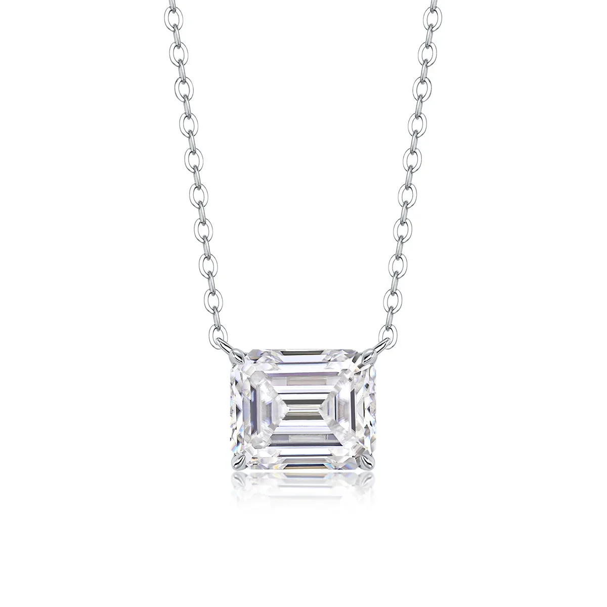 

Real 925 Sterling Silver VVS1 3EX D Color 9*11MM Emerald Cut Real Moissanite Diamond Gems Pendant Necklace Fine Jewelry GRA