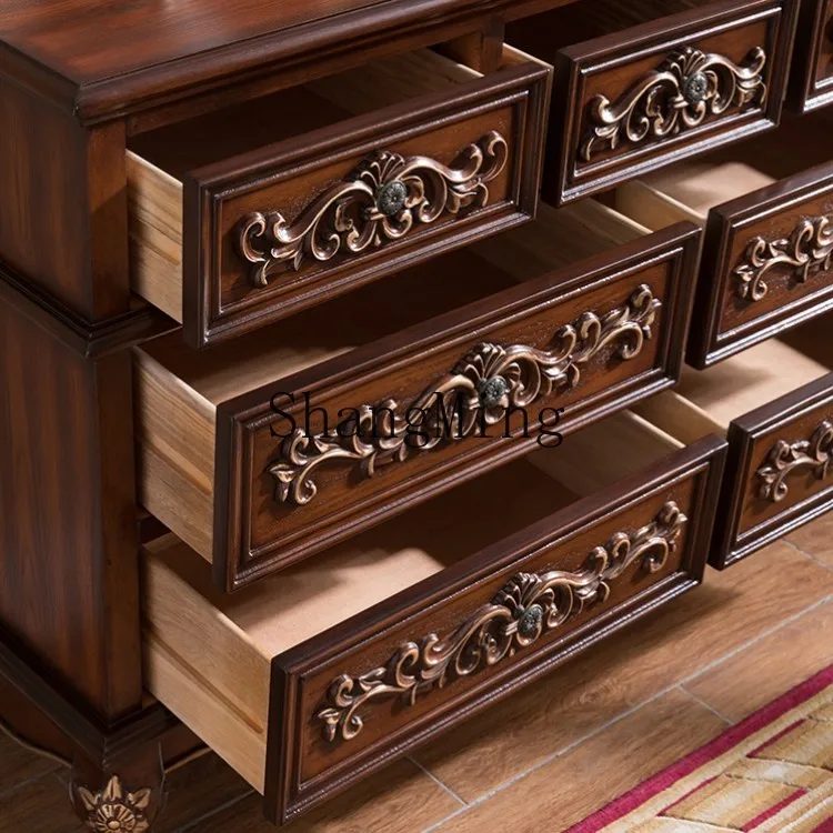 LXY solid wood storage living room porch cabinet foyer decoration multi-functional storage cabinet