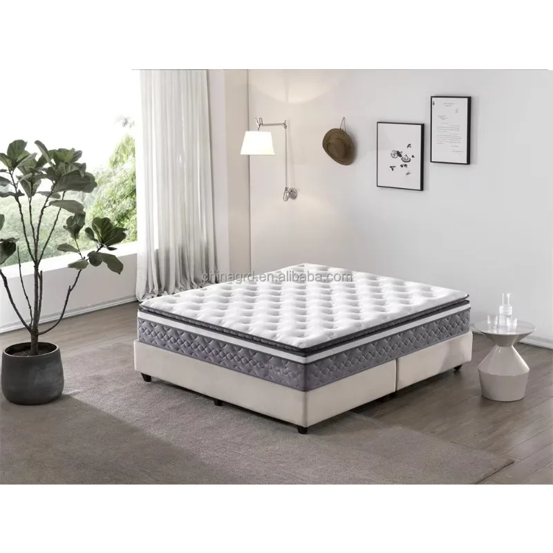 Hypo-allergenic 13 Inch Vacuum Roll up Packing Queen King Size Latex Pocket Spring Mattress in a Box