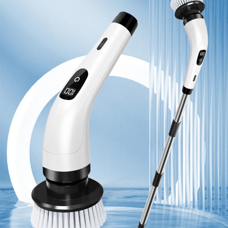 Handheld Electric Scrubber, Multi-Function Cleaning Brush, Extendable Floor Cleaning Tool, Kitchen & Bathroom Brush