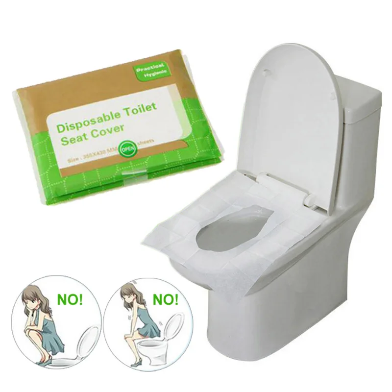 Disposable Toilet Seat Cover Paper Waterproof Soluble Water Type Travel Camping Hotel Portable WC Pads Bathroom Accessories