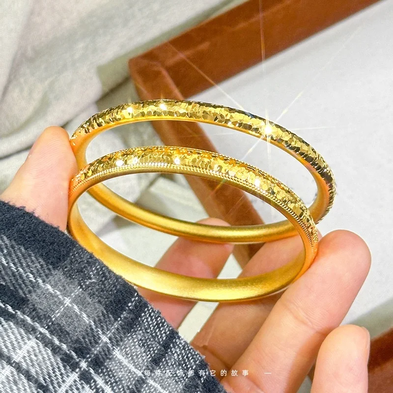 QEENKISS Gold Luxury Shiny Bracelets Bangles For Women Wedding Party Birthday Christmas Bride Mother Girl Ladies Gifts BT5377 - Image 2