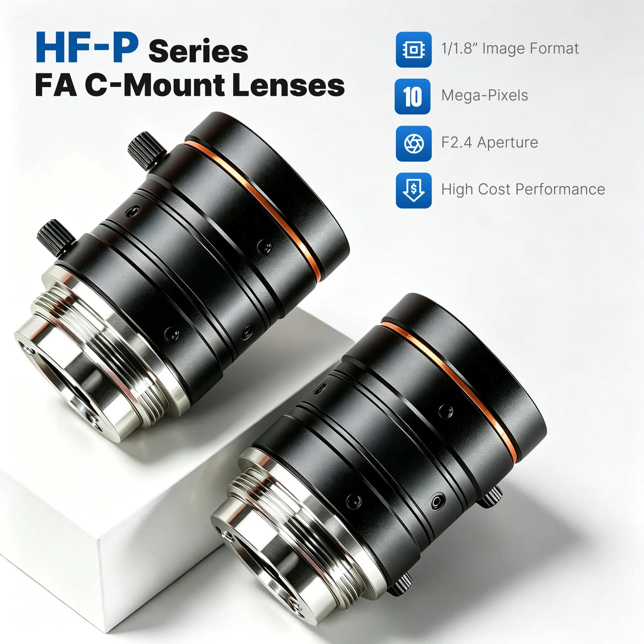 HIKROBOT MVL-HF0824M-10MP 10 Megapixel 8mm Focal Length Fixed Industrial Lens for Machine Vision Inspection