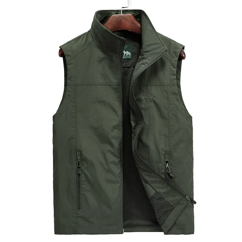 Spring and Autumn Men's Outdoor Mountaineering Vest Fishing Photography Kam Shoulder Vest Quick Drying Top Coat