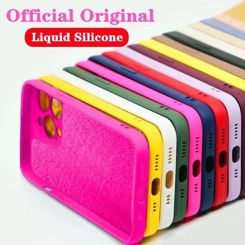 Fashion Case For iPhone 15 14 13 12 11 Pro Max 15 14 Plus New Liquid Silicone Soft Luxury Cover funda