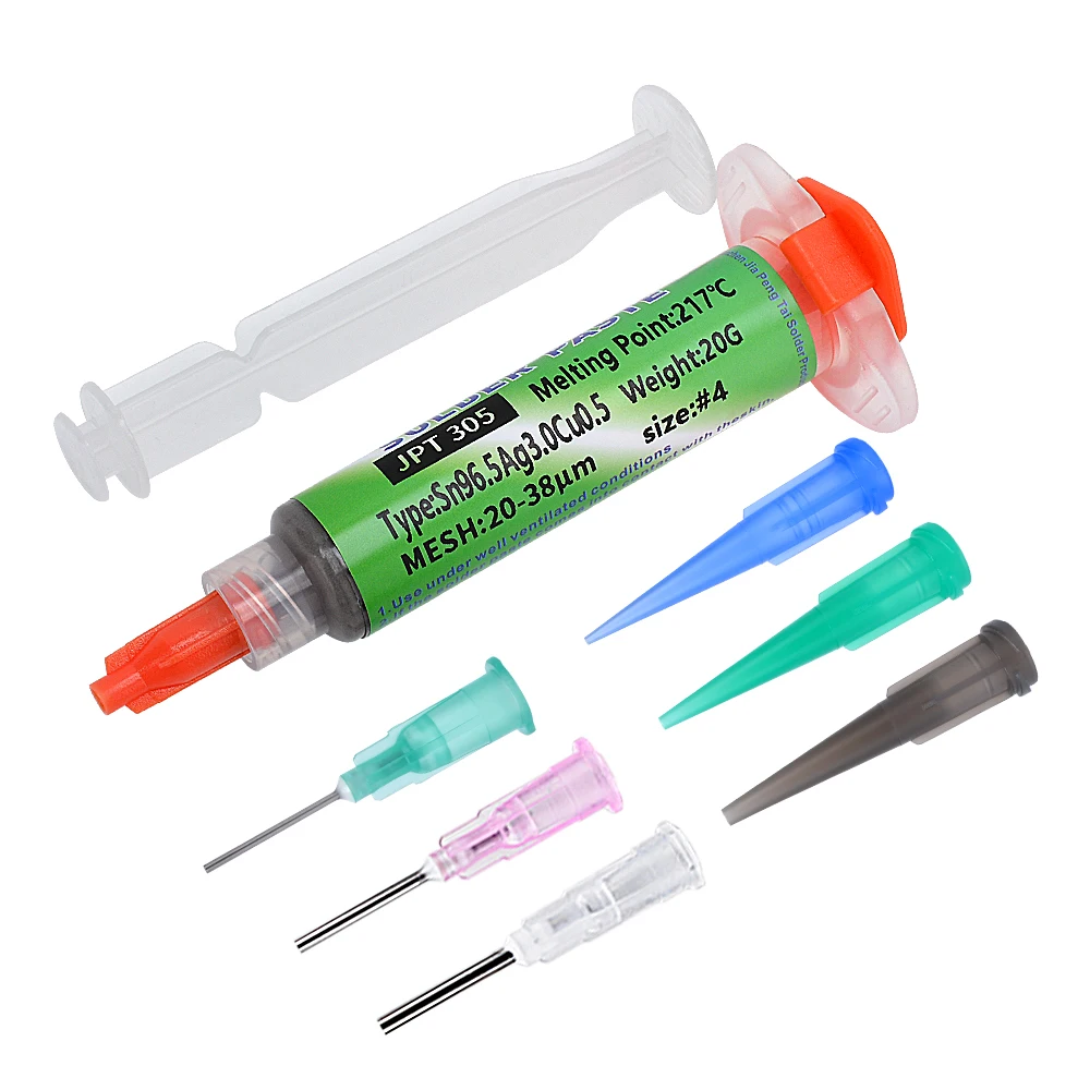 217 ℃ Bleifreie Hochtemperatur-Lötpaste Sn96.5Ag3.0Cu0.5 Schmelzpunkt: Verbesserte Leitfähigkeit von Nadelrohren