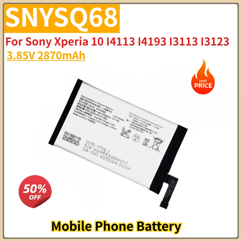 

High Quality SNYSQ68 Phone Battery 3.85V 2870mAh For Sony Xperia 10 I4113 I4193 I3113 I3123 Brand New Replacement Battery