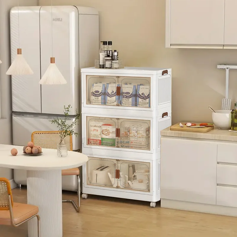 

Пластиковые контейнеры для хранения с колесами, 2/3/4-слойные, складные, для гостиной и кухни