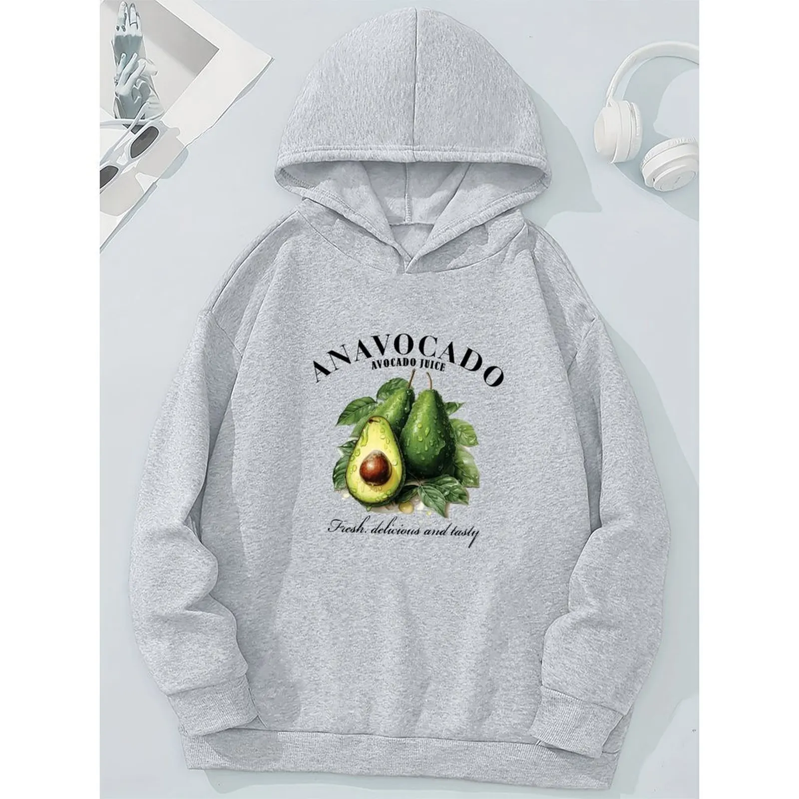 

Fashion Sweatshirts For Woman Loose Long-sleeved Casual Comfortable Fabric Printed Pattern Fresh Fruit Print Pullover Hoodies