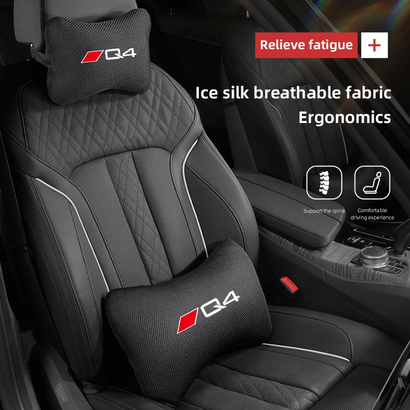 

Car Seat Neck Headrest Waist Cushioning Ice Silk Pillow For Audi S Line A7 A3 A6 TT Q8 Q4 Q5 A8 Q7 A5 A4 Q6 A1 Q2 Q3 SQ7 S4 S8