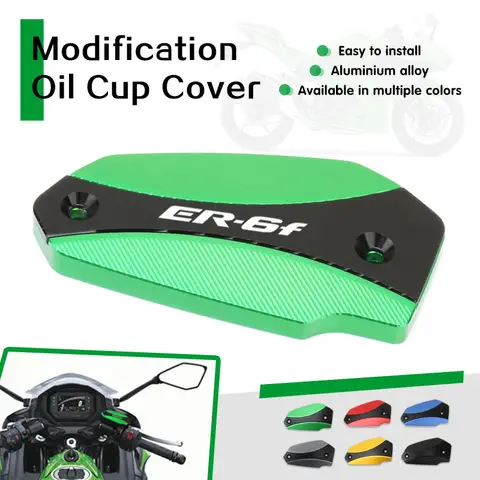 Motorrad Front Flüssigkeit Reservoir Abdeckung Bremse Kraftstoff Tank Öl Tasse Schutz Für KAWASAKI ER-6N ER-6F NINJA650 ER6N ER6F ER4N