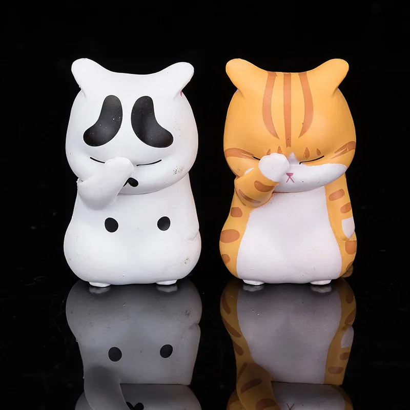 3pcs Pet Cat Cake Decoration Figurine Model Toys Kawaii Distressful Kitten Cats Figure Mini Animals Home Ornament Kid Xmas Gift