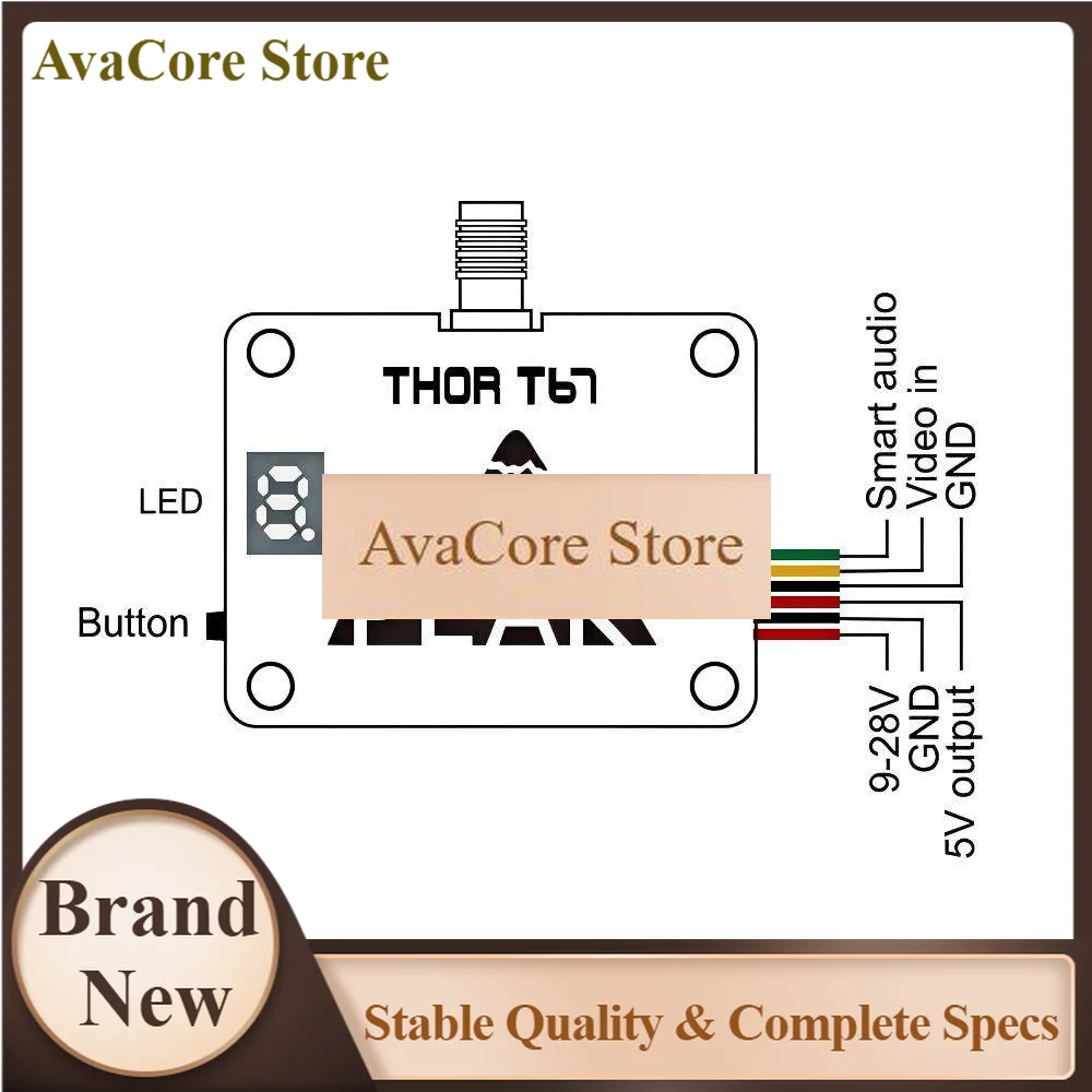 AvaCoreThor T67 6.1-7.2GHz 3W High Power FPV Video Transmitter