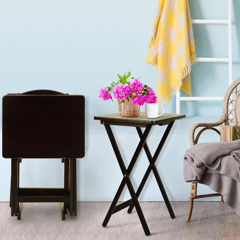 Ensemble de table à plateau 5 pièces, expresso