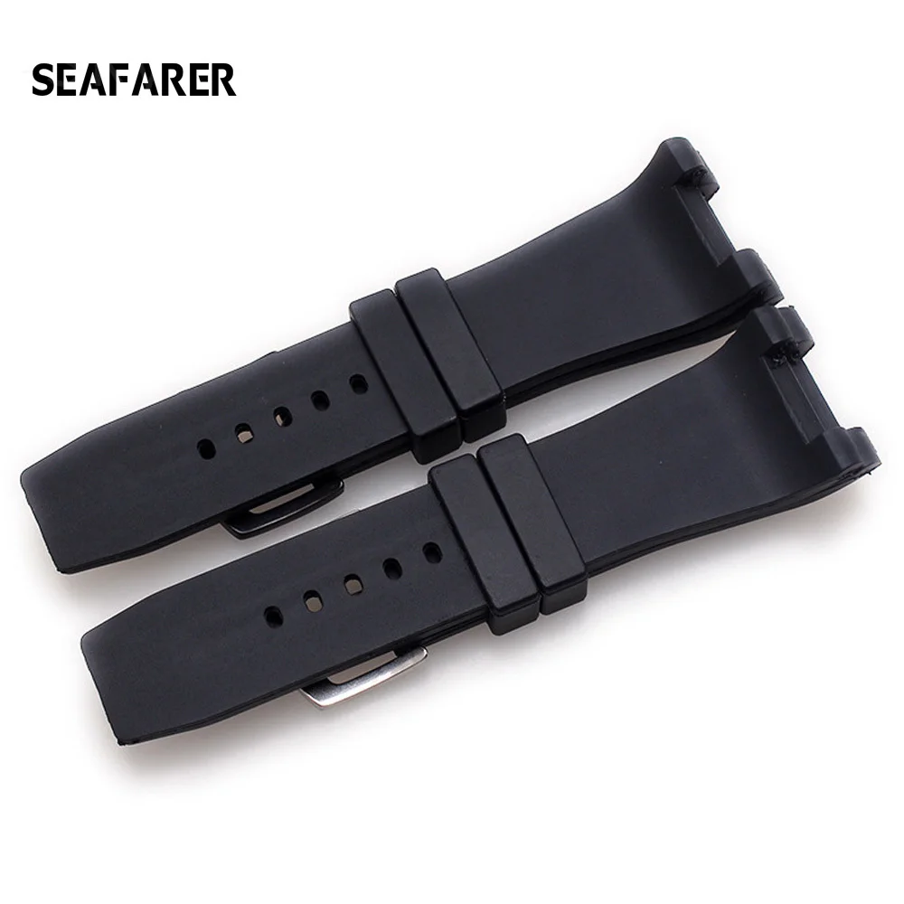 Notch End Silicone Rubber Watch Band for IWC Ingenieur Strap for Men 30*16mm Waterproof Watch Strap Bracelets Pin Buckle Belt