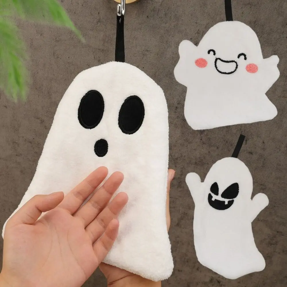 مناشف الهالوين المخملية المرجانية الجديدة معلقة منشفة يد ناعمة ماصة لغسل اليد #2