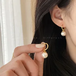 Boucles d'oreilles en perles d'eau douce naturelles pour femmes, boucles d'oreilles en argent regardé 2023, bijoux en perles véritables, cadeau de mariage, 925