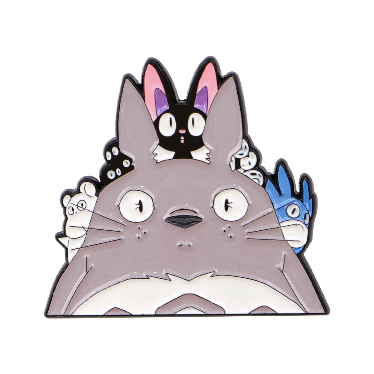 Cute Totoro Enamel Pins Metal Cartoon Brooch Grey Backpack Hat Bag Collar Lapel Badges Men Women Fashion Jewelry Collection Gift