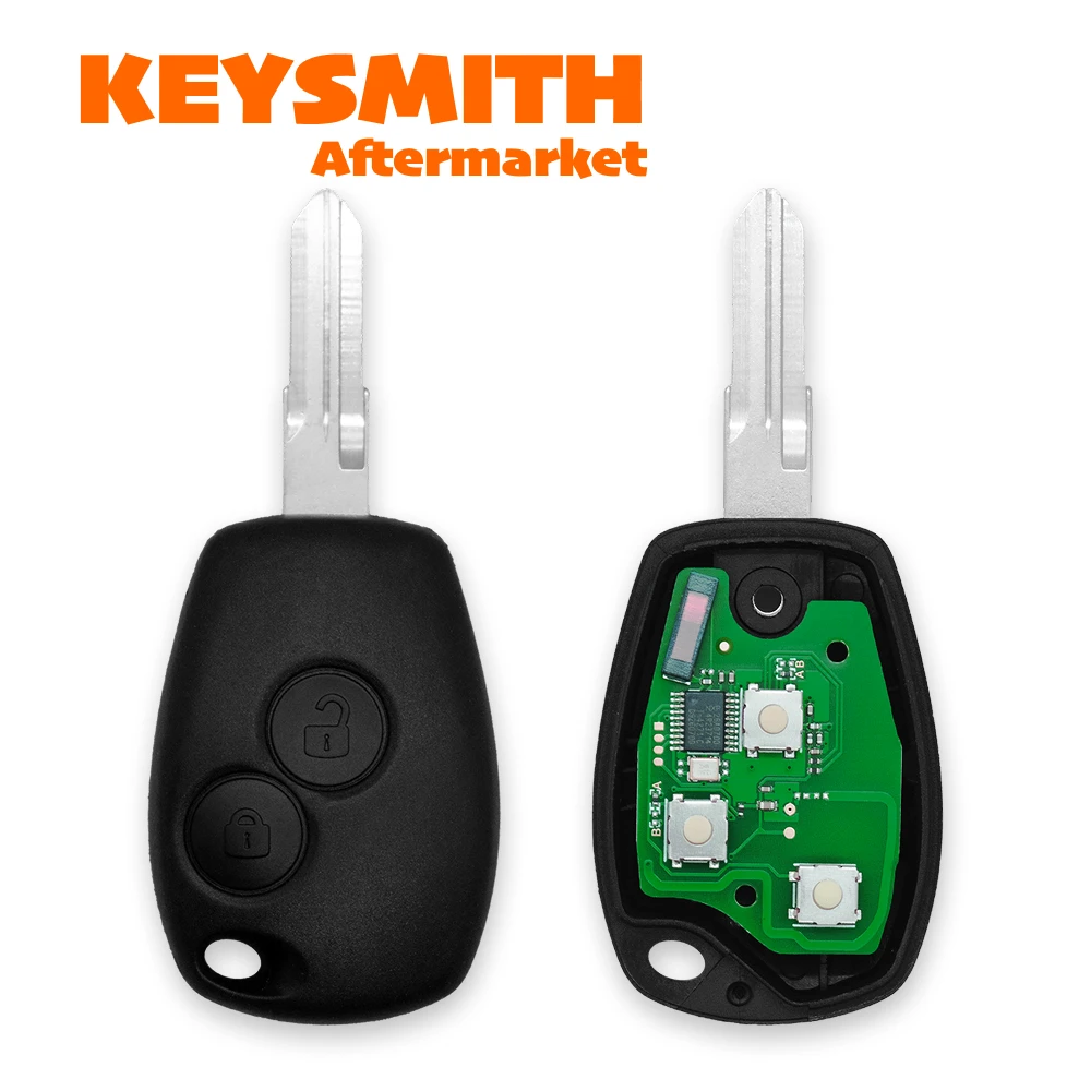 KEYSMITH Chiave Remota a 2 Pulsanti per Renault Duster Modus Clio 3 Twingo DACIA Logan Sandero Kangoo 433MHz Chip PCF79/46/47/52E