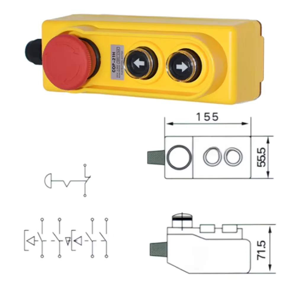COP-21H Handheld Emergency Stop Crane Push Button Hoist Control Station for Crane Equipment