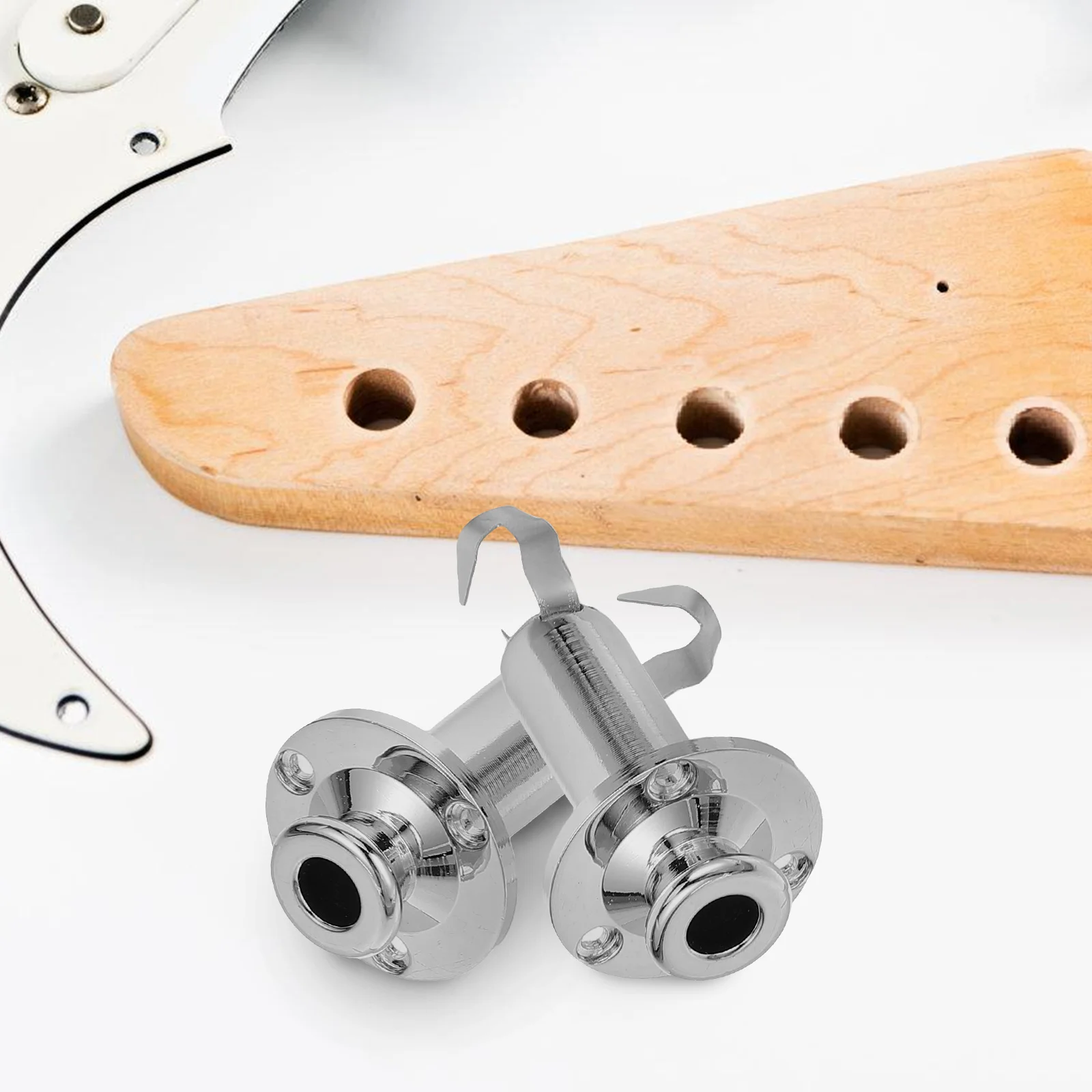 

End Pin Jack Metal Plug Silver Color Durable Output Socket Acoustic Guitar Fittings Stable Connection Guitar Electronic Socket