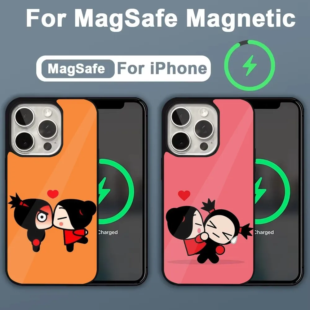 Cartoon P-Pucca-Garu Phone Case For iPhone 16,15,14,13,12,11,Plus,Pro,Max,Mini Magsafe Magnetic Wireless Charging