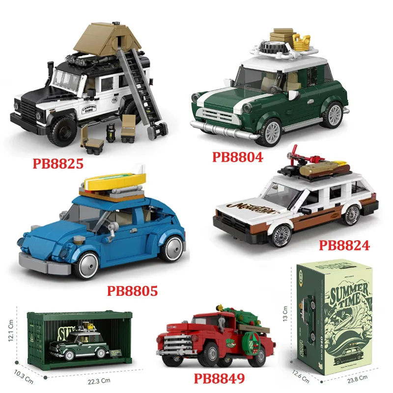 

Внедорожный кемпер, фургон, автомобиль MOC, строительные блоки, дорожный прицеп/кемпер с витриной, коллекция моделей «сделай сам», кирпичи, игрушки, подарки для мальчиков