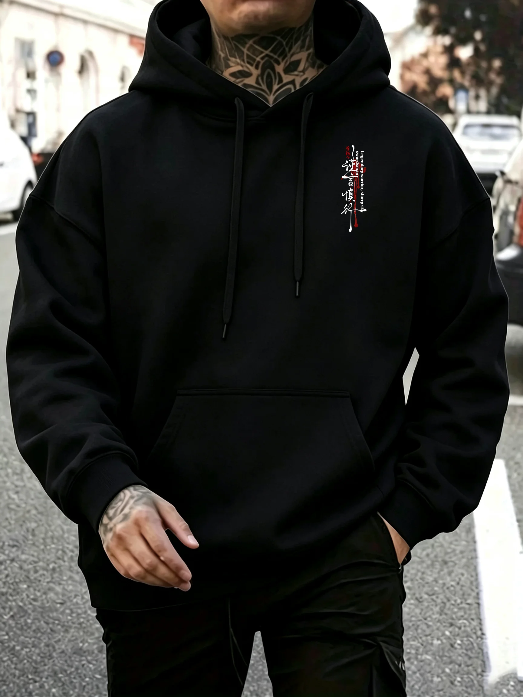 Pull-over pour homme automne/hiver avec motif de guerrier de style confortable, ample, polyvalent et élégant pour tous les jours